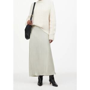 Madewell Satin Maxi Slip Skirt Steel NWT 12